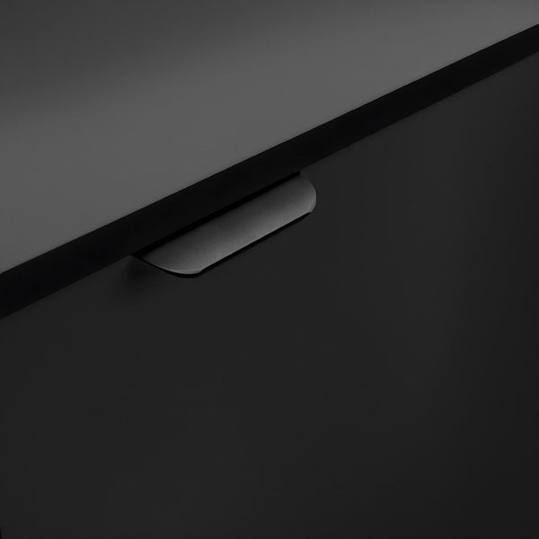 English Elm Dell Commercial Grade Trash Receptacle Enclosure with Tray Shelf and 8" Drop Hole for Easy Waste Access Black GC-M-196-BLK-GG