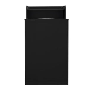 English Elm Dell Commercial Grade Trash Receptacle Enclosure with Tray Shelf and 8" Drop Hole for Easy Waste Access Black GC-M-196-BLK-GG