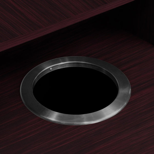 English Elm Dell Commercial Grade Trash Receptacle Enclosure with Tray Shelf and 8" Drop Hole for Easy Waste Access Mahogany GC-M-196-MAH-GG