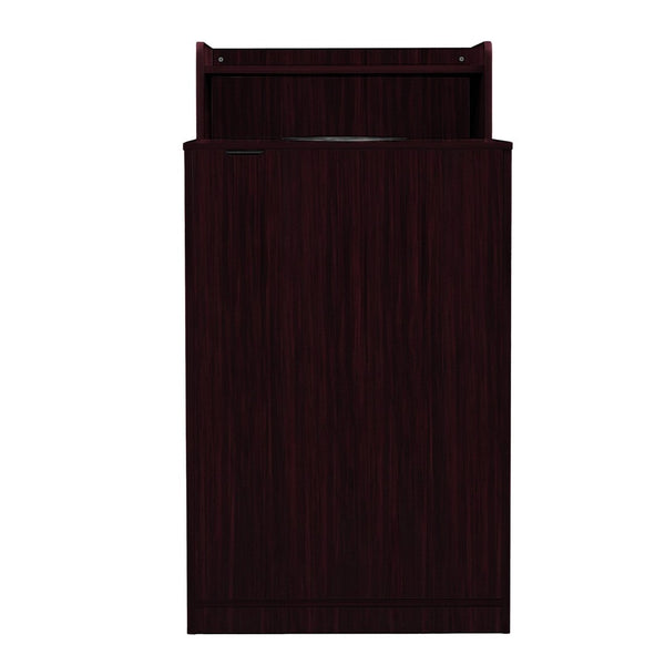 English Elm Dell Commercial Grade Trash Receptacle Enclosure with Tray Shelf and 8" Drop Hole for Easy Waste Access Mahogany GC-M-196-MAH-GG