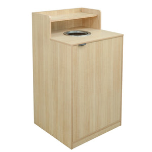 English Elm Dell Commercial Grade Trash Receptacle Enclosure with Tray Shelf and 8" Drop Hole for Easy Waste Access Oak GC-M-196-OAK-GG