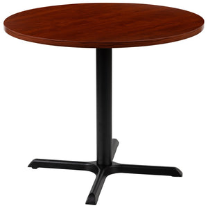 English Elm Chapman 36" Round Multi-Purpose Conference Table for Offices, Classrooms, and Break Areas Cherry 35.5"W x 35.5"D x 30"H GC-M-BLK-15-CHR-GG