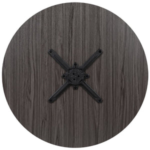 English Elm Chapman 36" Round Multi-Purpose Conference Table for Offices, Classrooms, and Break Areas Rustic Gray 35.5"W x 35.5"D x 30"H GC-M-BLK-15-GRY-GG