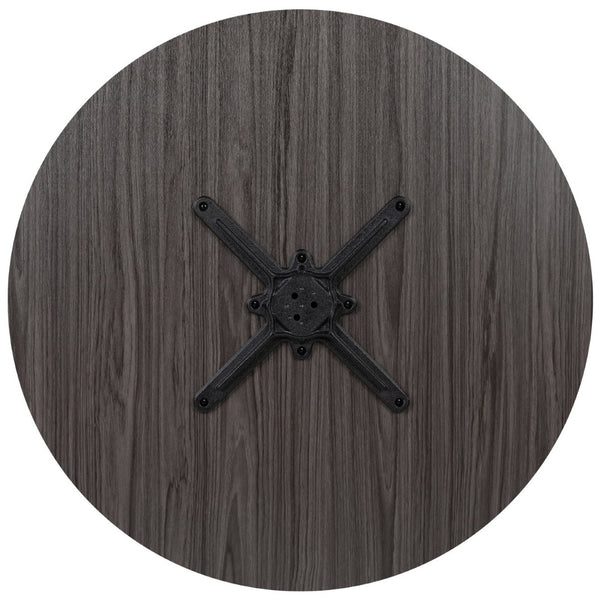 English Elm Chapman 36" Round Multi-Purpose Conference Table for Offices, Classrooms, and Break Areas Rustic Gray 35.5"W x 35.5"D x 30"H GC-M-BLK-15-GRY-GG