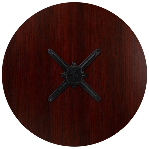 English Elm Chapman 36" Round Multi-Purpose Conference Table for Offices, Classrooms, and Break Areas Mahogany 35.5"W x 35.5"D x 30"H GC-M-BLK-15-MHG-GG