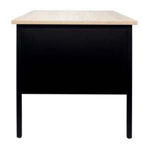 English Elm Cambridge Commercial Grade 30x48 Right Side Single Pedestal Desk with Locking Drawers for Offices White Oak GC-M-BLK-173-WHTOAK-GG