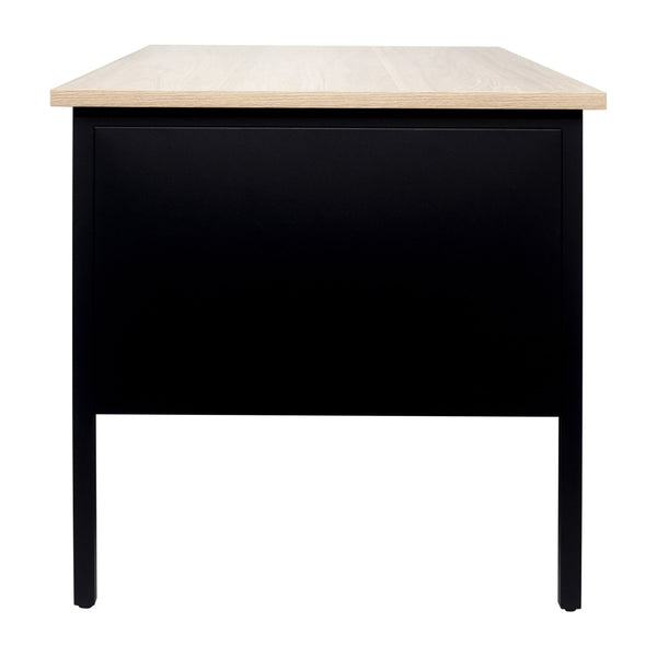 English Elm Cambridge Commercial Grade 30x48 Right Side Single Pedestal Desk with Locking Drawers for Offices White Oak GC-M-BLK-173-WHTOAK-GG