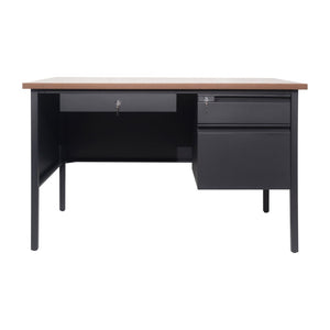 English Elm Cambridge Commercial Grade 30x48 Right Side Single Pedestal Desk with Locking Drawers for Offices Walnut GC-M-BLK-173-WLN-GG