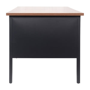 English Elm Cambridge Commercial Grade 30x48 Right Side Single Pedestal Desk with Locking Drawers for Offices Walnut GC-M-BLK-173-WLN-GG