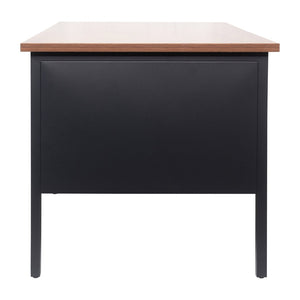 English Elm Cambridge Commercial Grade 30x70 Single Pedestal Desk with Locking Drawers for Professional Workspaces Walnut GC-M-BLK-177-WLN-GG