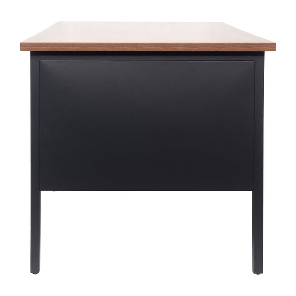 English Elm Cambridge Commercial Grade 30x70 Single Pedestal Desk with Locking Drawers for Professional Workspaces Walnut GC-M-BLK-177-WLN-GG
