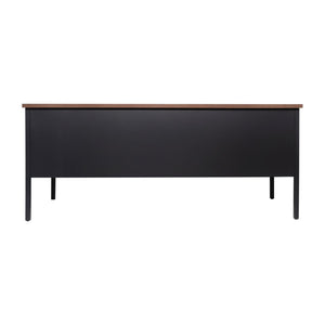 English Elm Cambridge Commercial Grade 30x60 Double Pedestal Desk with 5 Locking Drawers, Durable Steel Frame Walnut GC-M-BLK-179-WLN-GG