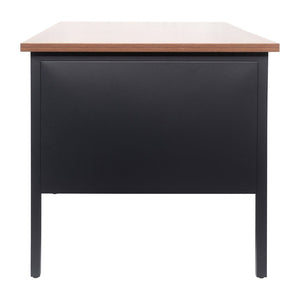 English Elm Cambridge Commercial Grade 30x60 Double Pedestal Desk with 5 Locking Drawers, Durable Steel Frame Walnut GC-M-BLK-179-WLN-GG