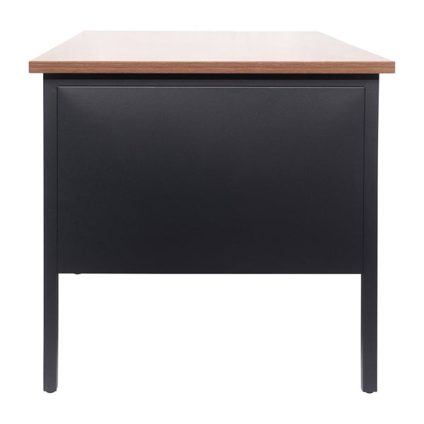 English Elm Cambridge Commercial Grade 30x60 Double Pedestal Desk with 5 Locking Drawers, Durable Steel Frame Walnut GC-M-BLK-179-WLN-GG