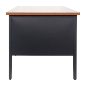 English Elm Cambridge Commercial Grade Double Pedestal Desk - Durable Storage Solution for Professional Workspaces Walnut GC-M-BLK-180-WLN-GG