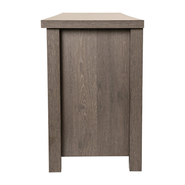 English Elm Sheffield Modern TV Stand for 80" TVs - Stylish Media Console with Glass Doors & Smart Storage Solutions Black Wash 65" GC-MBLK65-BK-GG