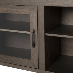 English Elm Sheffield Modern TV Stand for 80" TVs - Stylish Media Console with Glass Doors & Smart Storage Solutions Black Wash 65" GC-MBLK65-BK-GG