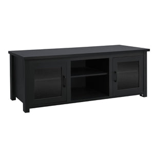 English Elm Sheffield Modern TV Stand for 80" TVs - Stylish Media Console with Glass Doors & Smart Storage Solutions Black 65" GC-MBLK65-BLK-GG