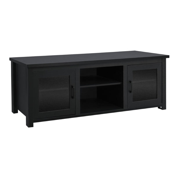 English Elm Sheffield Modern TV Stand for 80" TVs - Stylish Media Console with Glass Doors & Smart Storage Solutions Black 65" GC-MBLK65-BLK-GG