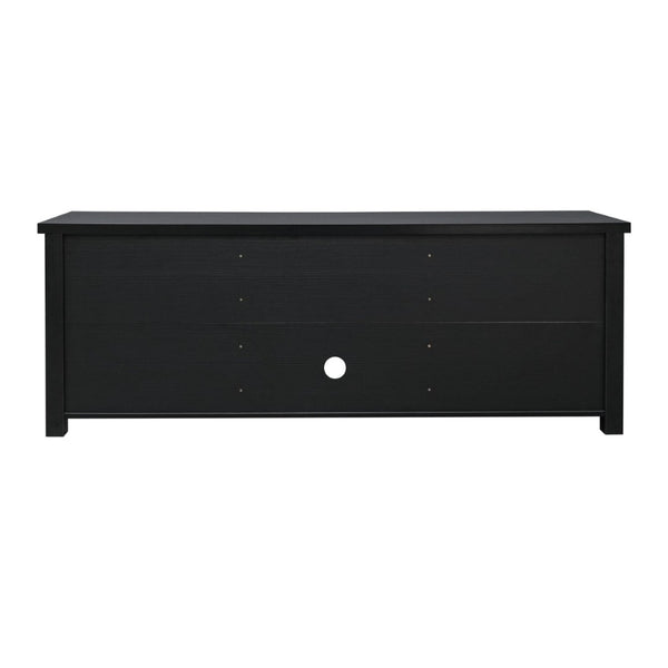 English Elm Sheffield Modern TV Stand for 80" TVs - Stylish Media Console with Glass Doors & Smart Storage Solutions Black 65" GC-MBLK65-BLK-GG