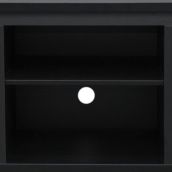 English Elm Sheffield Modern TV Stand for 80" TVs - Stylish Media Console with Glass Doors & Smart Storage Solutions Black 65" GC-MBLK65-BLK-GG