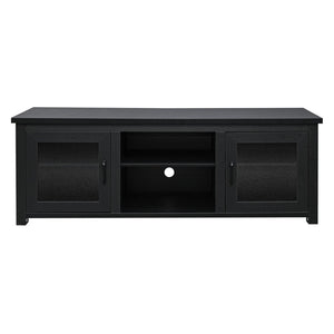 English Elm Sheffield Modern TV Stand for 80" TVs - Stylish Media Console with Glass Doors & Smart Storage Solutions Black 65" GC-MBLK65-BLK-GG