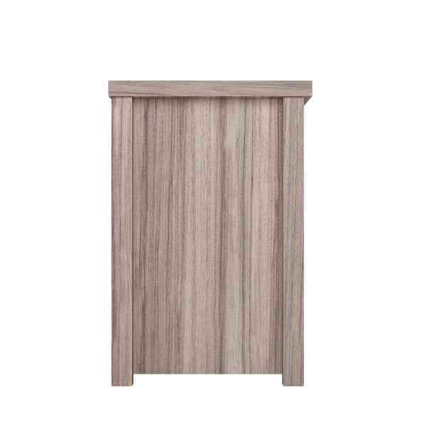 English Elm Sheffield Modern TV Stand for 80" TVs - Stylish Media Console with Glass Doors & Smart Storage Solutions Gray Wash Oak 65" GC-MBLK65-GY-GG