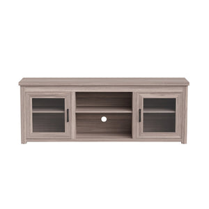 English Elm Sheffield Modern TV Stand for 80" TVs - Stylish Media Console with Glass Doors & Smart Storage Solutions Gray Wash Oak 65" GC-MBLK65-GY-GG