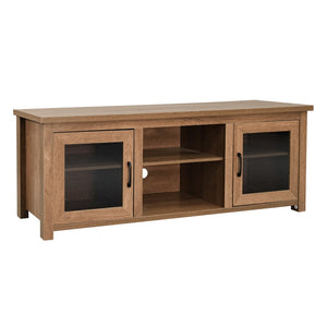 English Elm Sheffield Modern TV Stand for 80" TVs - Stylish Media Console with Glass Doors & Smart Storage Solutions Walnut 65" GC-MBLK65-WAL-GG