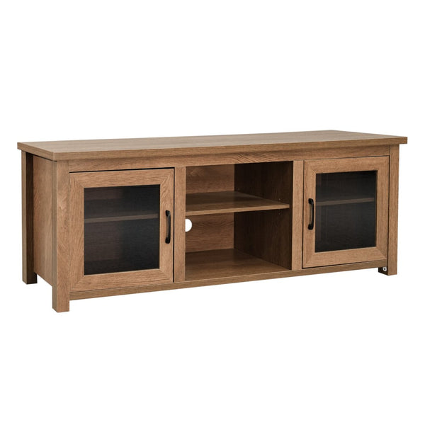 English Elm Sheffield Modern TV Stand for 80" TVs - Stylish Media Console with Glass Doors & Smart Storage Solutions Walnut 65" GC-MBLK65-WAL-GG
