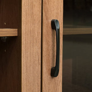 English Elm Sheffield Modern TV Stand for 80" TVs - Stylish Media Console with Glass Doors & Smart Storage Solutions Walnut 65" GC-MBLK65-WAL-GG