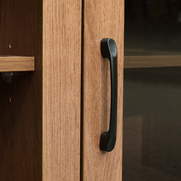 English Elm Sheffield Modern TV Stand for 80" TVs - Stylish Media Console with Glass Doors & Smart Storage Solutions Walnut 65" GC-MBLK65-WAL-GG