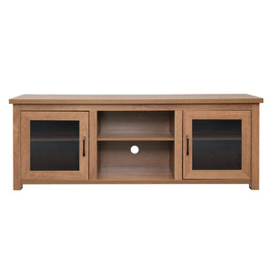 English Elm Sheffield Modern TV Stand for 80" TVs - Stylish Media Console with Glass Doors & Smart Storage Solutions Walnut 65" GC-MBLK65-WAL-GG