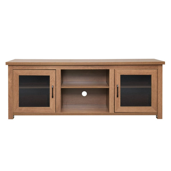English Elm Sheffield Modern TV Stand for 80" TVs - Stylish Media Console with Glass Doors & Smart Storage Solutions Walnut 65" GC-MBLK65-WAL-GG