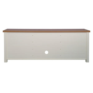 English Elm Kilead Farmhouse TV Stand for Up to 80" TVs - Stylish Engineered Wood Media Console with Open Storage Walnut Top/White Frame 65" GC-MBLK66-WH-GG