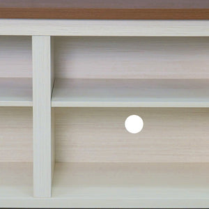 English Elm Kilead Farmhouse TV Stand for Up to 80" TVs - Stylish Engineered Wood Media Console with Open Storage Walnut Top/White Frame 65" GC-MBLK66-WH-GG