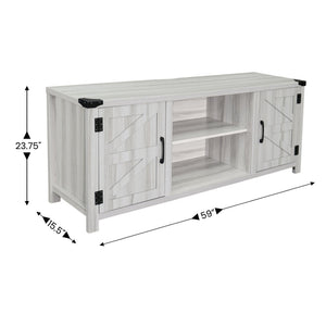 English Elm Charlotte Modern Farmhouse Barn Door TV Stand - Stylish 58" Entertainment Center for TVs Up to 65" GC-MBLK67-LTGY-GG
