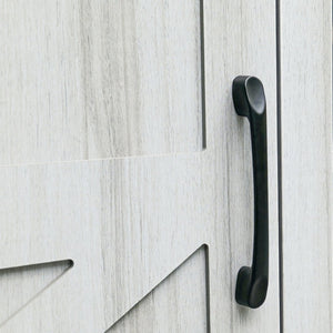 English Elm Charlotte Modern Farmhouse Barn Door TV Stand - Stylish 58" Entertainment Center for TVs Up to 65" GC-MBLK67-LTGY-GG