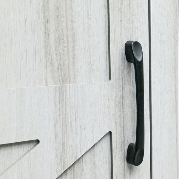 English Elm Charlotte Modern Farmhouse Barn Door TV Stand - Stylish 58" Entertainment Center for TVs Up to 65" GC-MBLK67-LTGY-GG