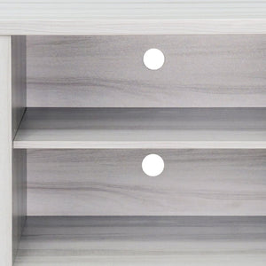 English Elm Charlotte Modern Farmhouse Barn Door TV Stand - Stylish 58" Entertainment Center for TVs Up to 65" GC-MBLK67-LTGY-GG