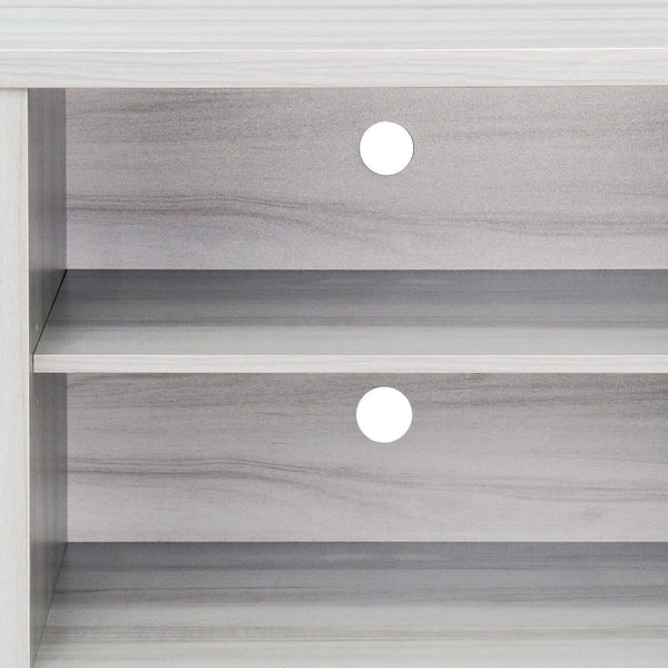 English Elm Charlotte Modern Farmhouse Barn Door TV Stand - Stylish 58" Entertainment Center for TVs Up to 65" GC-MBLK67-LTGY-GG