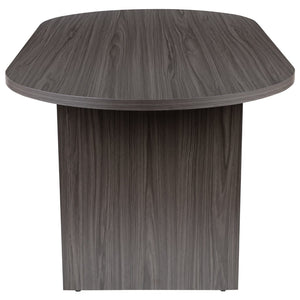 English Elm Jones Oval Conference Table - Elegant Racetrack Design for Professional Meetings & Collaborative Spaces Rustic Gray 35"W x 72"D x 29.5"H GC-TL1035-GRY-GG