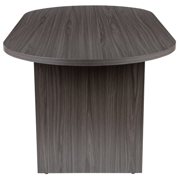 English Elm Jones Oval Conference Table - Elegant Racetrack Design for Professional Meetings & Collaborative Spaces Rustic Gray 35"W x 72"D x 29.5"H GC-TL1035-GRY-GG