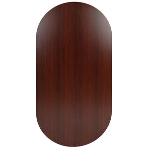 English Elm Jones Oval Conference Table - Elegant Racetrack Design for Professional Meetings & Collaborative Spaces Mahogany 35"W x 72"D x 29.5"H GC-TL1035-MHG-GG