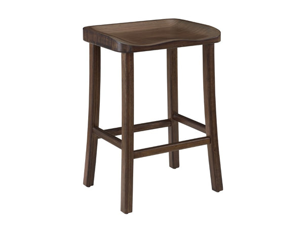 Greenington Tulip Solid Bamboo Counter Stools Sculptural Organic Modern Seating for Kitchen Dining Black Walnut GC0602CSBL