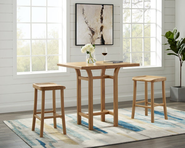 Greenington Tulip Solid Moso Bamboo Counter Height Stools Eco Friendly Pair for Kitchen Bars Caramelized GC0602CS