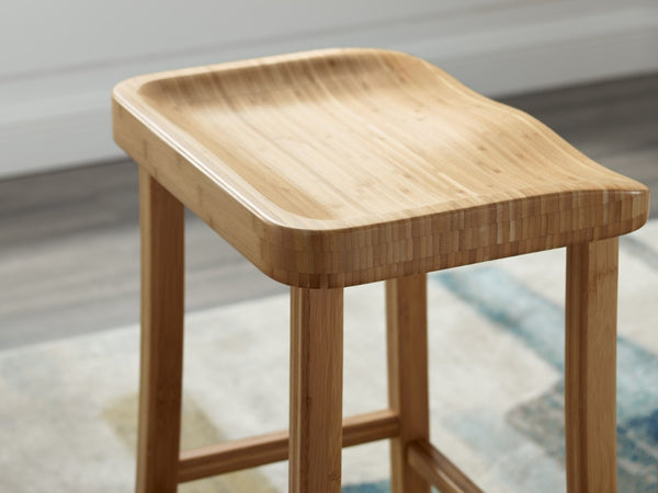 Greenington Tulip Solid Bamboo Bar Stools Ergonomic Seat Eco Friendly Kitchen Seating Set GC0602H