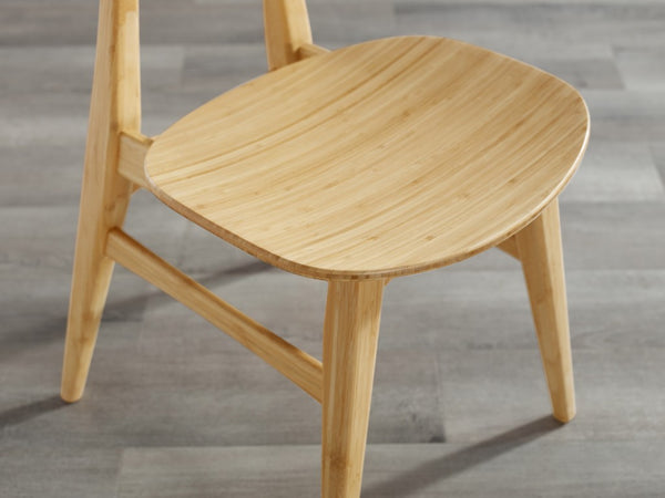 Greenington Cassia Solid Moso Bamboo Dining Chair Set Mid-century Modern Tapered Legs Eco Friendly Wheat GCA001WH