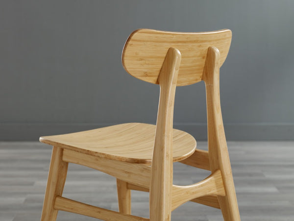 Greenington Cassia Solid Moso Bamboo Dining Chair Set Mid-century Modern Tapered Legs Eco Friendly Wheat GCA001WH