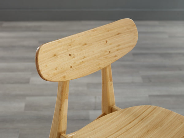 Greenington Cassia Solid Moso Bamboo Dining Chair Set Mid-century Modern Tapered Legs Eco Friendly Wheat GCA001WH